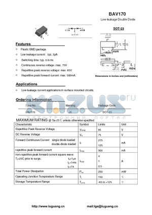SOT-23 datasheet - Low-leakage Double Diode