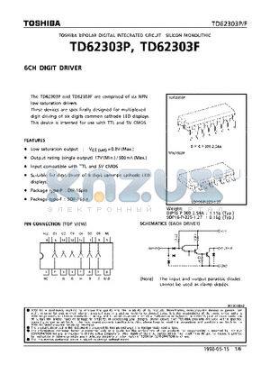 TD62303 datasheet - 6CH DIGIT DRIVER