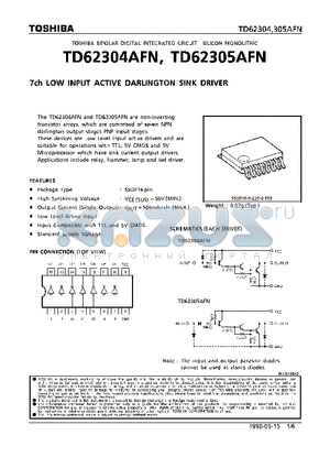 TD62304AFN datasheet - 7CH LOW INPUT ACTIVE DARLINGTON SINK DRIVER