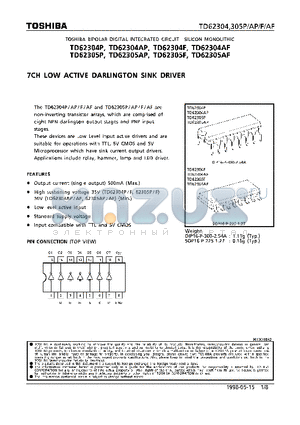 TD62305AF datasheet - 7CH LOW ACTIVE DARLINGTON SINK DRIVER