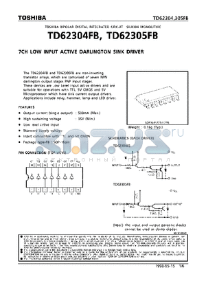 TD62305FB datasheet - 7CH LOW INPUT ACTIVE DARLINGTON SINK DRIVER