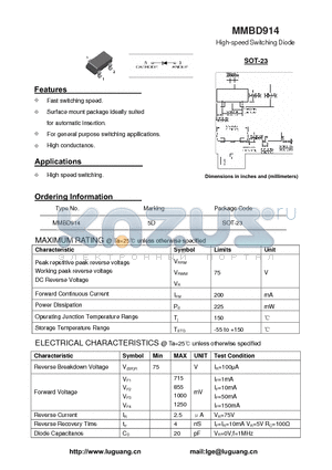 SOT-23 datasheet - High-speed Switching Diode