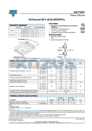 SIZ710DT_12 datasheet - N-Channel 20 V (D-S) MOSFETs