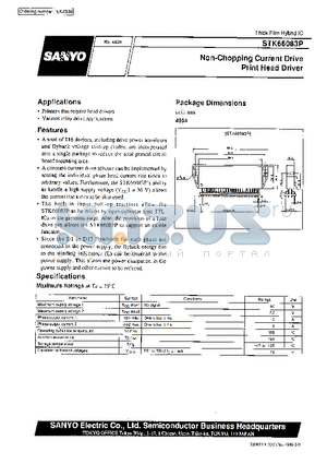 STK66083 datasheet - Non-Chopping Current Drive Print Head Driver