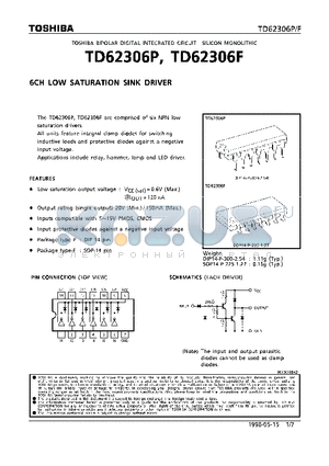 TD62306 datasheet - 6CH LOW SATURATION SINK DRIVER