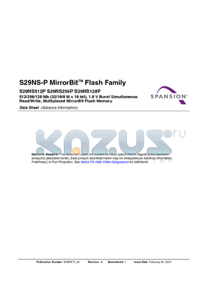 S29NS256P0SBJW000 datasheet - MirrorBit Flash Family