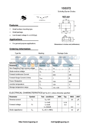 SOT-323 datasheet - Schottky Barrier Diodes