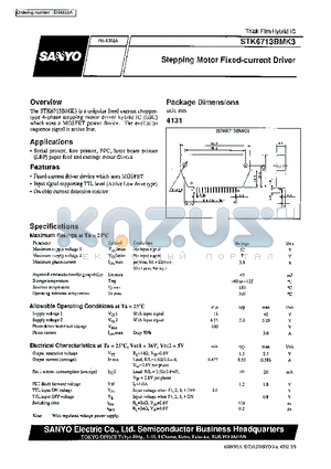 STK6713BMK3 datasheet - Stepping Motor Fixed-current Driver