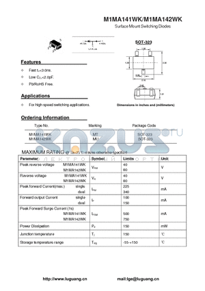 SOT-323 datasheet - Surface Mount Switching Diodes