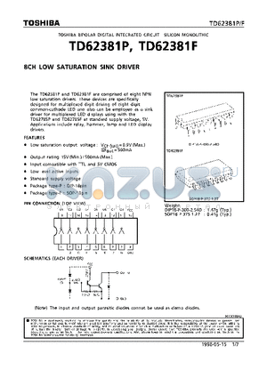 TD62381F datasheet - 8CH LOW SATURATION SINK DRIVER