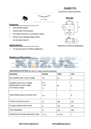 SOT-323 datasheet - Dual Series Switching Diodes