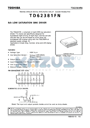 TD62381FN datasheet - 8CH LOW SATURATION SINK DRIVER