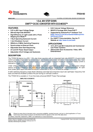 TPS54160DGQ datasheet - 1.5-A, 60V STEP DOWN SWIFT DC/DC CONVERTER WITH ECO-MODTM