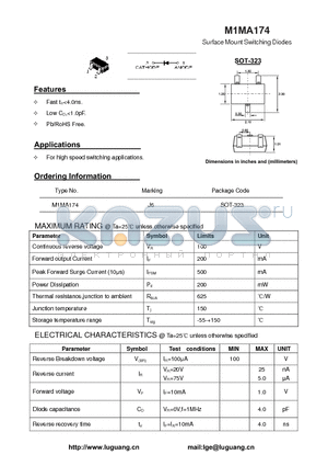 SOT-323 datasheet - Surface Mount Switching Diodes