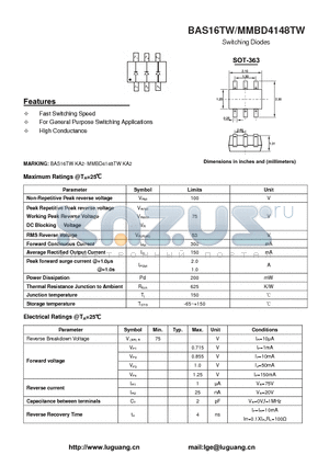 SOT-363 datasheet - Switching Diodes