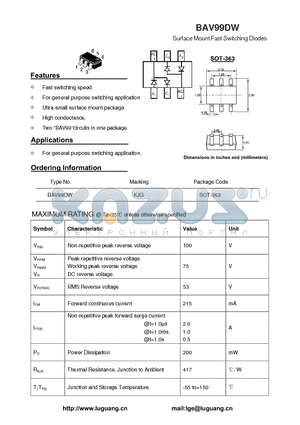 SOT-363 datasheet - Surface Mount Fast Switching Diodes