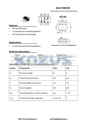 SOT-363 datasheet - Surface Mount Fast Switching Diodes