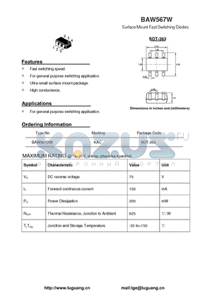 SOT-363 datasheet - Surface Mount Fast Switching Diodes