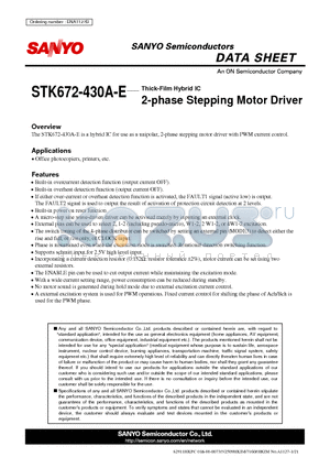 STK672-430A-E_11 datasheet - 2-phase Stepping Motor Driver