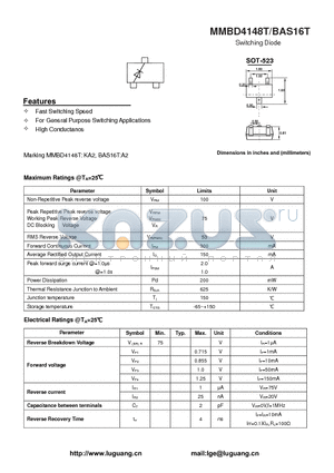 SOT-523 datasheet - Switching Diode