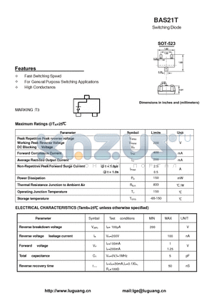 SOT-523 datasheet - Switching Diode