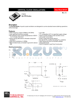 SJ-379 datasheet - CRYSTAL CLOCK OSCILLATORS