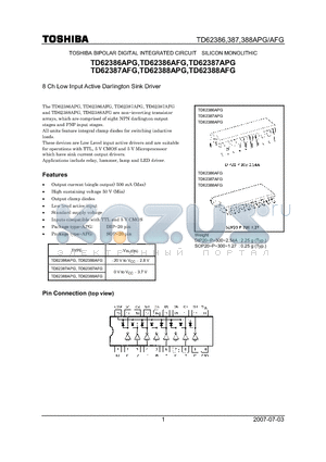 TD62387AFG datasheet - 8 Ch Low Input Active Darlington Sink Driver