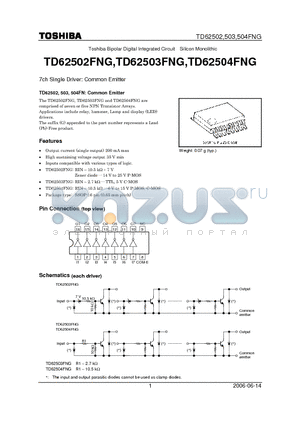 TD62502FNG datasheet - 7ch Single Driver: Common Emitter