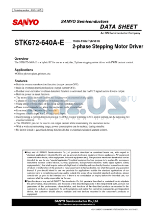 STK672-640A-E_11 datasheet - 2-phase Stepping Motor Driver