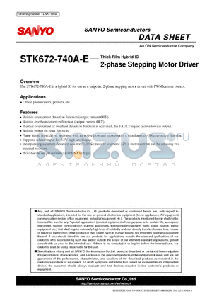 STK672-740A-E_11 datasheet - 2-phase Stepping Motor Driver