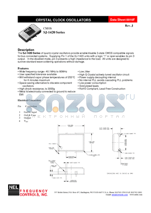 SJ-A1429-FREQ datasheet - CRYSTAL CLOCK OSCILLATORS