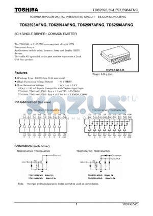 TD62593AFNG datasheet - 8CH SINGLE DRIVER : COMMON EMITTER