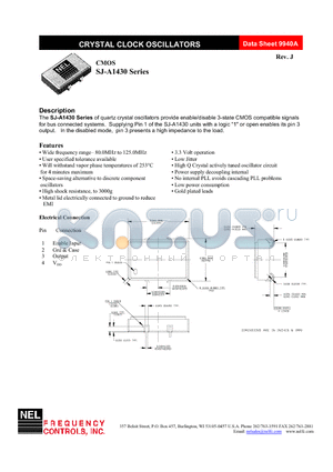 SJ-A143A-FREQ datasheet - CRYSTAL CLOCK OSCILLATORS