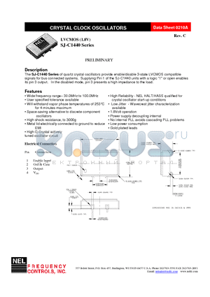 SJ-A144B-FREQ datasheet - CRYSTAL CLOCK OSCILLATORS