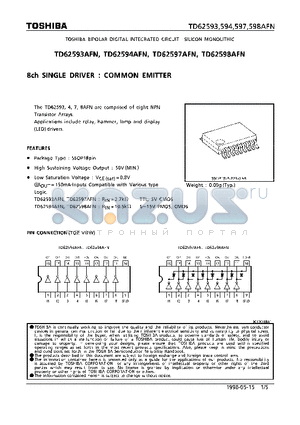 TD62598AFN datasheet - 8CH SINGLE DRIVER : COMMON EMITTER