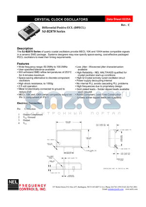 SJ-A2871-FREQ datasheet - CRYSTAL CLOCK OSCILLATORS