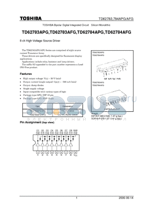 TD62783AFG datasheet - 8 ch High-Voltage Source Driver