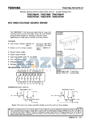 TD62786 datasheet - 8CH HIGH-VOLTAGE SOURCE DRIVER