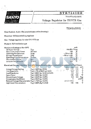 STK73410II datasheet - Voltage Regulator for TV / VTR Use