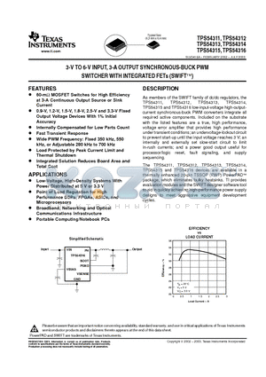 TPS54316PWP datasheet - 3-V TO 6-V INPUT, 3-A OUTPUT SYNCHRONOUS-BUCK PWM SWITCHER WITH INTEGRATED FETs