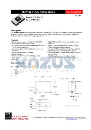 SJ-A877-FREQ datasheet - CRYSTAL CLOCK OSCILLATORS