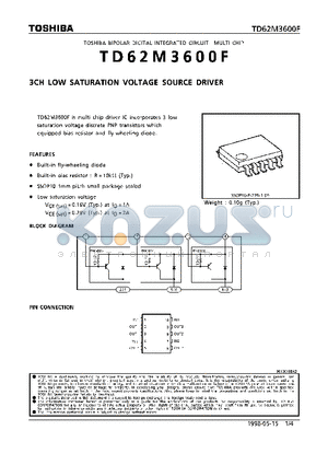 TD62M3600F datasheet - 3CH LOW SATURATION VOLTAGE SOURECE DRIVER