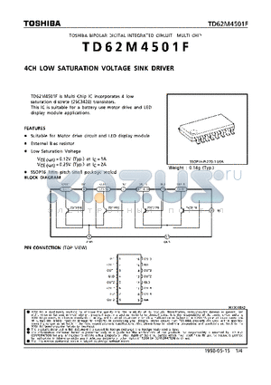 TD62M4501F datasheet - 4CH LOW SATURATION VOLTAGE SINK DRIVER