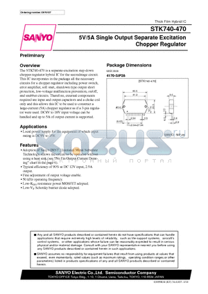 STK740-471 datasheet - 5V/5A Single Output Separate Excitation Chopper Regulator