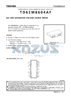 TD62M8604AF datasheet - 8CH LOW SATURATION VOLTAGE SOURCE DRIVER