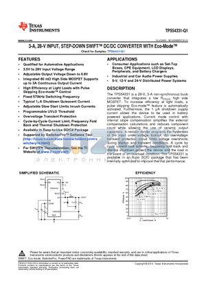 TPS54331-Q1 datasheet - 3-A, 28-V INPUT, STEP-DOWN SWIFT DC/DC CONVERTER WITH Eco-Mode