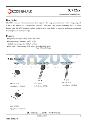 SJ432BN datasheet - Programmable Voltage Reference