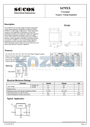 SJ7906 datasheet - 3-Terminal Negative Voltage Regulator