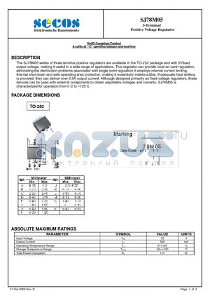 SJ78M05 datasheet - 3-Terminal Positive Voltage Regulator