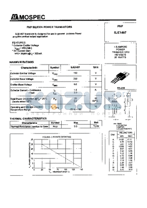 SJE1497 datasheet - POWER TRANSISTORS(1.5A,150V,25W)